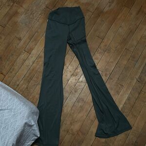 light green aerie crossover flare leggings